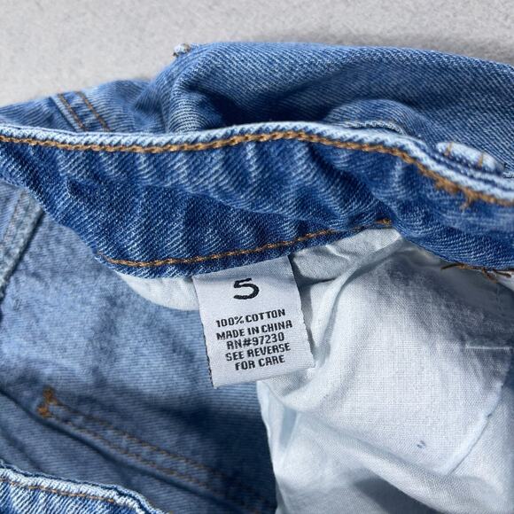 Almost Famous Jeans Women 5 High Rise Super Wide Baggy Leg Distressed Blue - Picture 8 of 12